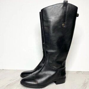 New! Sam Edelman Penny Black Leather Athletic Style Riding Boot 9M Wide calf